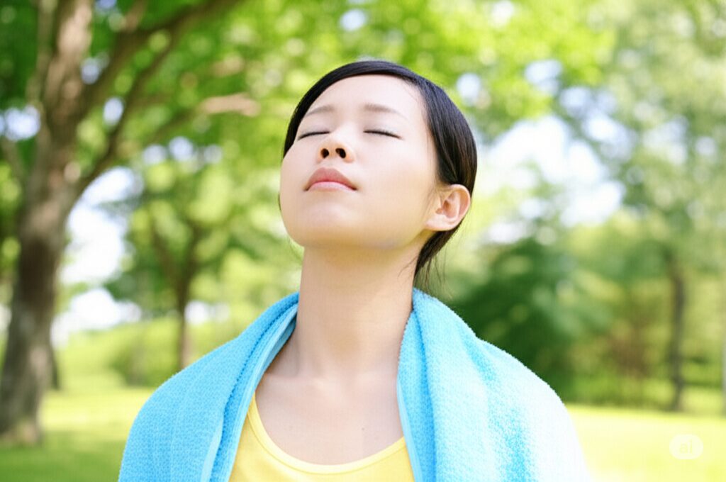 暑い　夏　夏バテ　女性